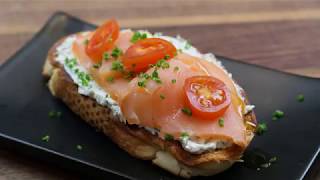 SALMON BRUSCHETTA  Recipe [upl. by Arde]