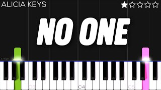 Alicia Keys  No One  EASY Piano Tutorial [upl. by Loni312]