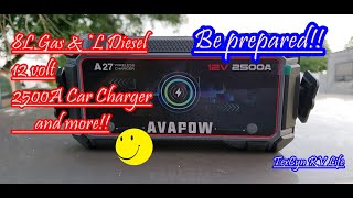 AVAPOW Car Jump Starter 8L Gas and 8L Diesel 2500A Peak [upl. by Andriana898]