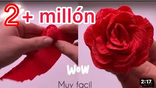 Como haces flores de papel crepe San Valentín [upl. by Airot]