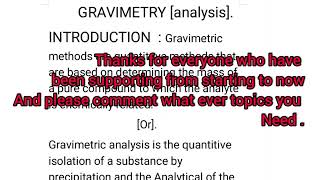 THE NOTE ON GRAVIMETRY PRINCIPLE STEPS AND PURITY OF GRAVIMETRY 👍 [upl. by Michal]