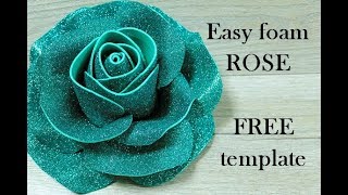 Foam flowers tutorial  DIY Glitter Foam sheet craft ideas  Foam roses  Goma eva [upl. by Ainehta353]