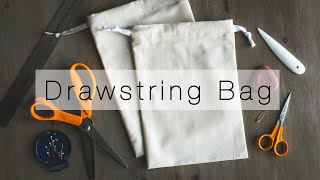 Making a simple DIY Drawstring Bag  Sewing Tutorial [upl. by Sillyhp524]