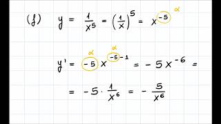 Derivate Fondamentali  Funzioni Algebriche Elementari [upl. by Oralia418]