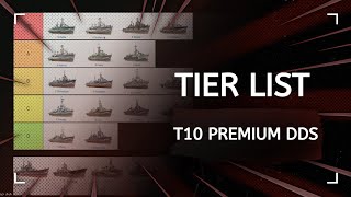 WoWS T10 Premium DDs  Tier List [upl. by Linson]