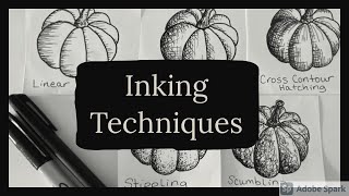 Inking Techniques Hatching Stippling Scumbling Tutorial [upl. by Yraillih608]