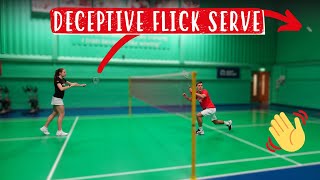 How To Do A Deceptive Flick Serve  StepByStep Badminton Tutorial [upl. by Nhguavoj]