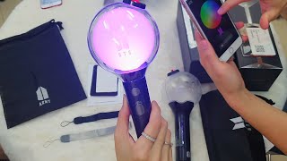 UNBOXING BTS OFFICIAL LIGHT STICK MAP OF THE SOUL SPECIAL EDITION Difference with Army Bomb Ver3 [upl. by Htenywg129]