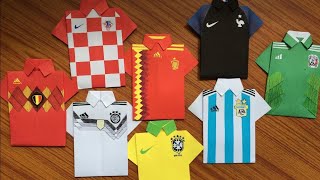 World 🏆cup 2018 how to make a Tshirt jersey  origami  paper craft  DIY craft  craft ideas [upl. by Jones]