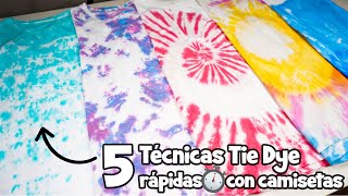 5 INCREÍBLES TÉCNICAS TIE DYE CON CAMISETAS [upl. by Etnovahs]