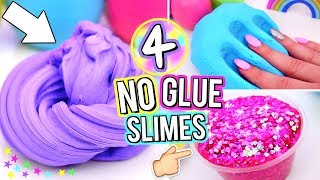 4 Easy DIY Slimes WITHOUT GLUE How To Make The BEST SLIME WITH NO GLUE [upl. by Silvia]