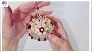 Beaded Christmas Ornament Tutorial  Free Bead Pattern  DIY Ornament [upl. by Heid315]