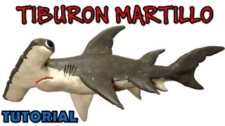 Como hacer un tiburon martillo de plastilina  How to make a hammerhead shark with clay [upl. by Nicolina]