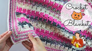 Crochet Cat Blanket  Beginner Friendly Tutorial [upl. by Oisorbma]