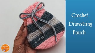 How to Crochet Drawstring Pouch Bag [upl. by Jaclyn156]