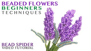 Beaded Flowers Beginners Techniques [upl. by Norabel]