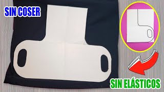 Como hacer un tapabocas o mascarilla SIN COSER y SIN ELÁSTICOS  Tapabocas en casa fácil y rápido [upl. by Tacye]