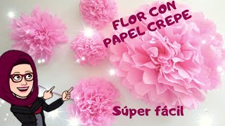 DIY🌸Como hacer FLORES de papel crepe o china SENCILLA Y FÁCIL 🌸2 modelos [upl. by Drarreg]