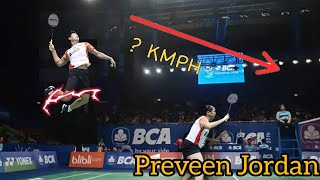 Best Smasher in Badminton  PRAVEEN JORDAN  Badminton Smash HD [upl. by Farnham]