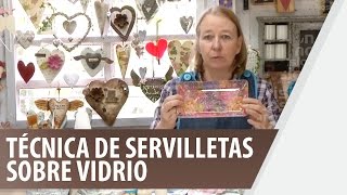 Técnica de servilleta sobre vidrio  De Todo En Casa [upl. by Maryellen234]