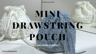 Crochet Mini Drawstring Pouch  Beginners Friendly  Gift Ideas  Carelycrochets [upl. by Ehling]