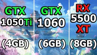 GTX 1050 Ti vs GTX 1060 vs RX 5500 XT in 1080p1440p and 2160p [upl. by Wehrle]