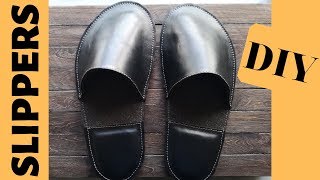 Slippers and diy How to house shoes from leather and wool cloth [upl. by Nirik639]