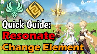 Genshin Impact How to resonatechange element with Main Character Quick Guide [upl. by Jobie804]