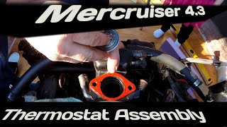 How to install Mercruiser 43 thermostat assemblywith my granddaughter lol [upl. by Sami]