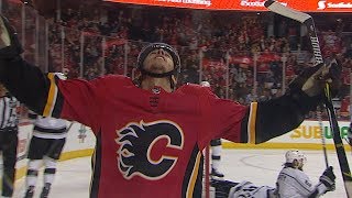 Johnny Gaudreau scores after ringing the post [upl. by Ydnas]