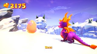 Spyro Reignited Trilogy  Icy Peak  ALL Gems and ALL Eggs  How To Guide Walk Through [upl. by Gow]