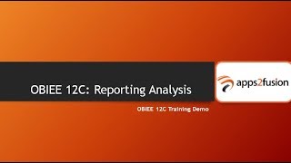 OBIEE 12C Reporting Analysis [upl. by Fadas]