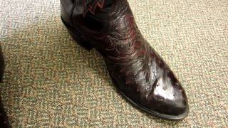 Lucchese Black Cherry Quill Ostrich Boots [upl. by Edaw136]