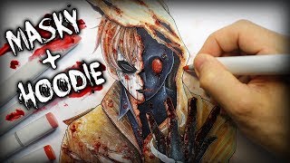 The Story Behind Masky and Hoodie Creepypasta characters  Anime Drawing [upl. by Farlay]