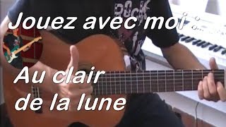 AU CLAIR DE LA LUNE TUTO GUITARE FACILE PARTITION TAB [upl. by Noek]