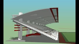 Google SketchUp  How to build a football Stadium  Part 1 [upl. by Carbrey]