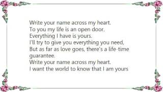 Kenny Rogers  Write Your Name Across My Heart Lyrics [upl. by Craddock189]