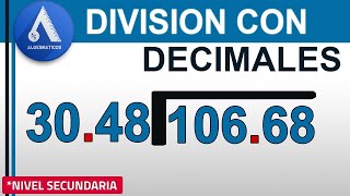 DIVISIÓN CON PUNTO DECIMAL EN EL DIVISOR Y DIVIDENDO Nivel Secundaria [upl. by Clothilde461]