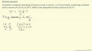 Osmotic Pressure Example [upl. by Hattie]