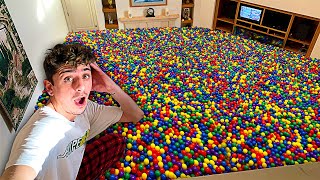 Filling my ENTIRE House with BALL PIT BALLS insane [upl. by Eldnik332]