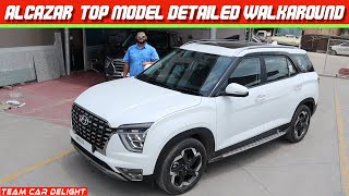 Hyundai Alcazar Top Model 2021  Walkaround Review with On Road Price  Alcazar 2021 Signature O [upl. by Heymann]