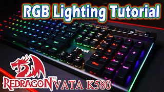 Redragon K580 Vata RGB controls Tutorial [upl. by Yovonnda640]