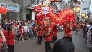 Ano Novo Chinês 2013 Dança do Dragão Dragon Dance [upl. by Ainocal977]