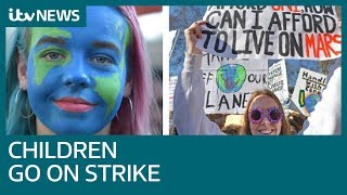 Students go on strike from school in climate change protest  ITV News [upl. by Sirois]