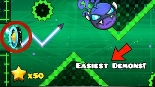 TOP 5 EASIEST NINE CIRCLES DEMONS 2024  Geometry Dash [upl. by Atsirc]