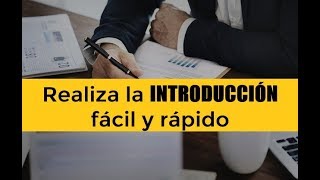 CÓMO HACER LA INTRODUCCIÓN DE UN TRABAJO DE INVESTIGACIÓN [upl. by Leoj]