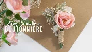 DIY Basic Boutonniere  Super Simple [upl. by Hancock104]