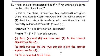 Q19 amp Q20  Assertion and Reasoning Questions [upl. by Araas]