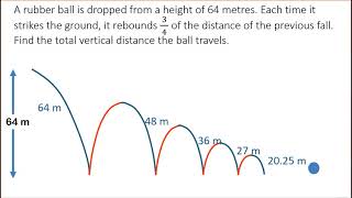 Infinite Geometric Series  Bouncing Ball [upl. by Reitman349]