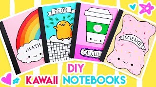 DIY Kawaii Notebooks for BacktoSchool 💕 [upl. by Ennylcaj]